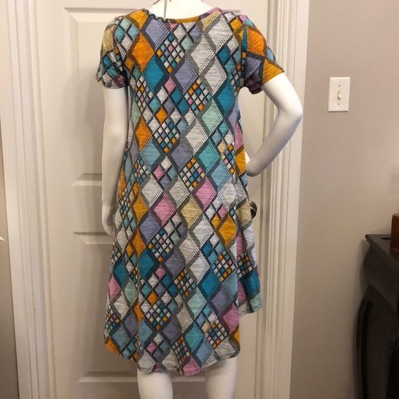 LuLaRoe Carley Swing Dress Casual Summer Easter Spring Beach Size S Hi Low - Picture 9 of 14